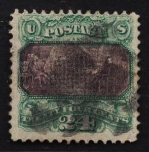 US Stamp #120 24c Green & Violet Declaration of Independence USED SCV $600