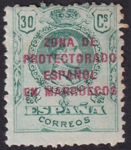 Spanish Morocco 1916 Sc 59 MH* some toned perfs