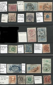 Sweden Cancels, 19th Century to WWI, Sixty Plus (60+) Interesting Postmarks