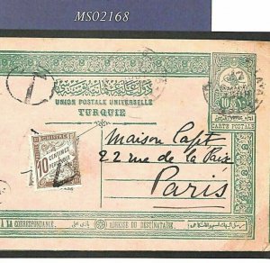 TURKEY Ottoman Stationery Postcard 1909 TAXE France DOUBLE *Postage Dues* MS2168