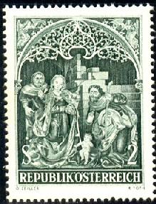 Christmas, Nativity 15th Century Altar, Austria SC#933 MNH