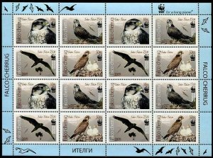 HERRICKSTAMP KYRGYZSTAN Sc.# 338A W.W.F. Saker Falcon Stamp S/S