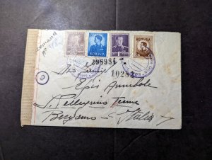 1941 Censored Romania Cover Arges to Bergamo Italy