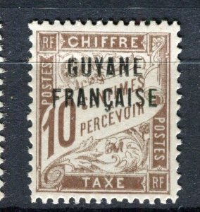 FRENCH GUIANA; 1925-27 early Postage Due issue Mint hinged 10c. value