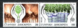 Greece Sc# 1569a MNH pair 1986 Forest Fire Prevention