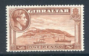 Gibraltar 1d Yellow Brown SG122a Mounted Mint