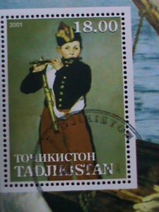 TADJIKISTAN-2001-FAMOUS PAINTING- BY EDOUARD MANET CTO S/S VERY FINE-