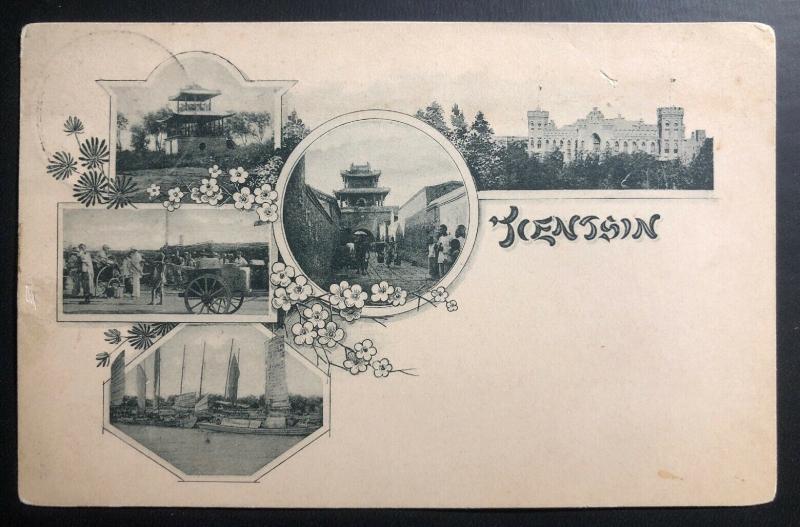 1901 Germany Marine Navy Post Office Tientsin China  postcard RPPC Cover