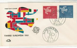 Europa Luxembourg 1961 Europa Cancels Bird of Flags Pic FDC Stamps CoverRef26002