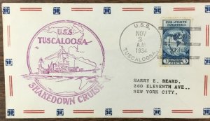 Naval Cover  USS Tuscaloosa Shakedown Cruise Cancelled in Argentina in 1934