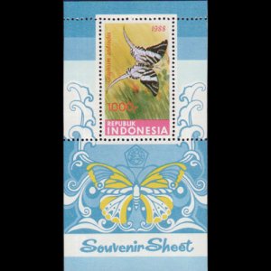 INDONESIA 1988 - Scott# 1373A S/S Butterflies Perf. NH