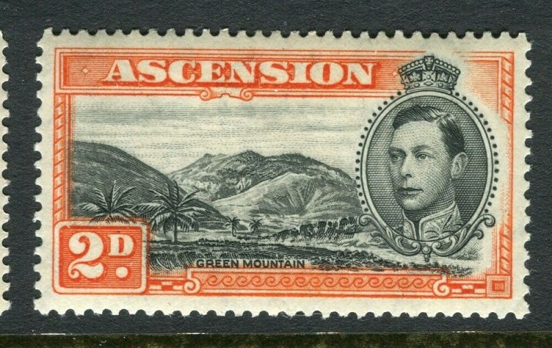 ASCENSION ISLAND; 1938 early GVI issue fine Mint hinged PERF 14, value 2d