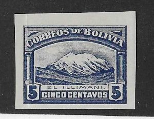 Bolivia Sc #114a  5c blue single imperf  OG VG