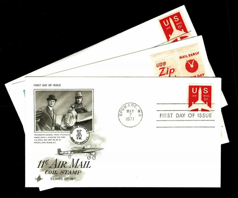  US #C78, C78a & C82 Airmail First Day Covers - Courtesy Listing (ESP#021)