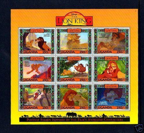 UGANDA - 1994 - DISNEY - LION KING - 250sh - MINT - MNH SHEET!