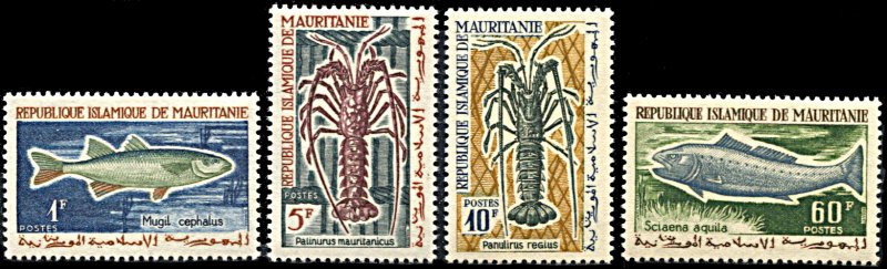 Mauritania 177-180, MNH, Fish and Lobster