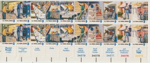 U.S.  Scott# 1498a 1973 Postal Service Employees XF MNH Plate Block of 20 5#