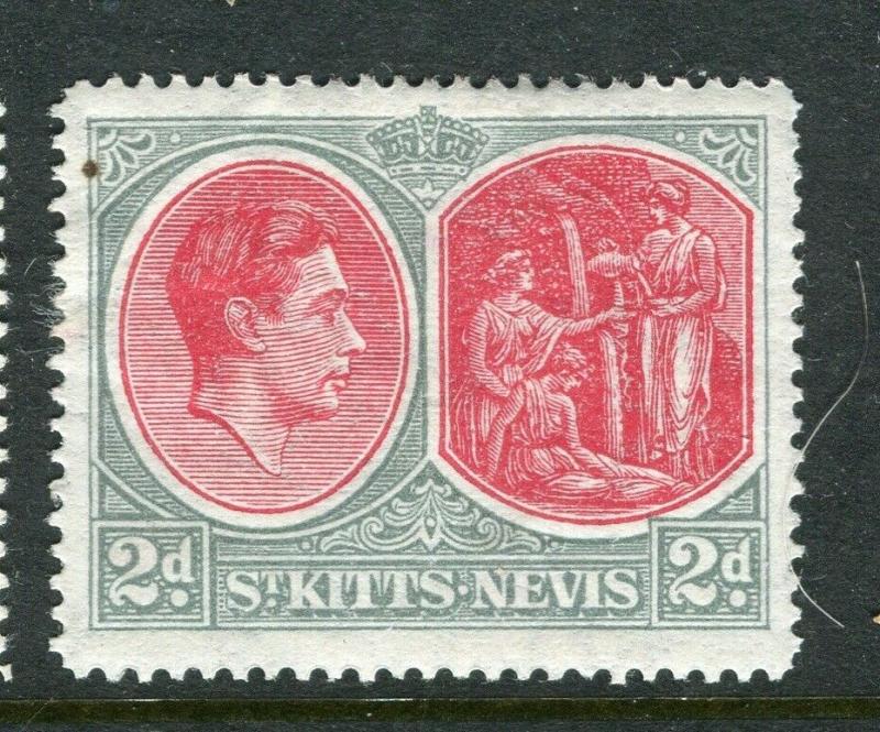 ST. KITTS; 1938 early GVI issue fine Mint hinged Shade of 2d. value