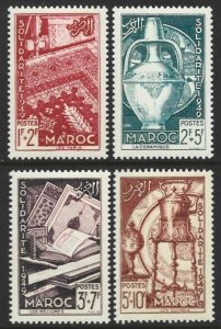 1950 French Morocco 'Solidarity 1949' Semi-Postal Set #B44-47 VF-NH-