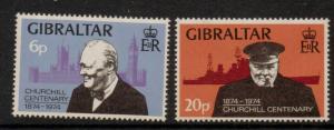 GIBRALTAR SG337/8 1974 CHURCHILL MNH