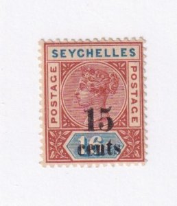 SEYCHELLES VF-MLH QUEEN VICTORIAN ISSUES 15ct on 16cts & 16cts SPECIMEN O/PRINT