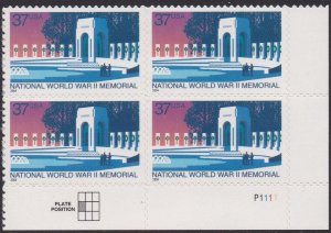 3862 National WWII Memorial Plate Block MNH