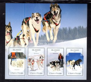 ST. THOMAS & PRINCE #2714 2014 SLEDGE DOGS MINT VF NH O.G M/S4