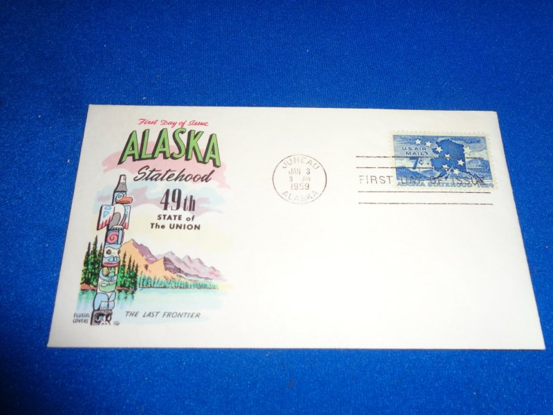 FLEUGEL MULTI COLORED CACHET FDC:  US SCOTT# C53