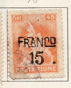 Fiume 1919 Early Issue Fine Used 15F. Surcharged 090442