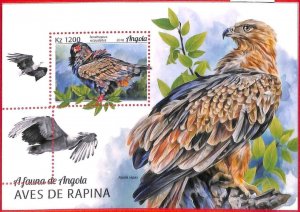 A1543 - ANGOLA - ERROR: MISPERF SOUVENIR SHEET - 2018 Birds of prey EAGLE