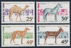 Chad 271-274,hinged.Michel 592-595. Farm animals 1972.Dromedary,Horse,Dog,Goat.