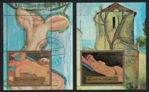 SALE Fujeira Modigliani Paintings 2 MSs 1972 CTO MI#Block 117A-118A