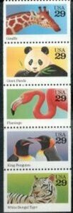 US Stamp #2709a MNH WILD ANIMALS UNFOLDED/UNBOUND Booklet Pane of 5 w/ NO Tab