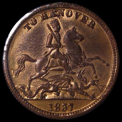 GREAT BRITAIN To Hannover gilt counter, 1849 - AU+