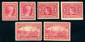 USAstamps Unused VF US 1909 Perfs and Imperforated Set Scott 367 / 373 OG MHR