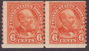 Sc# 723 U.S 1932 James Garfield6¢ vertical coil pair MNH CV $32.50