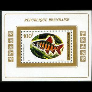 RWANDA 1973 - Scott# 549 S/S Fish LH