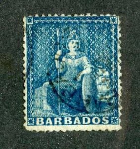 bcxx11871 Barbados scott #33 used (CV $3.25 )