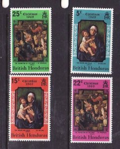 British Honduras-Sc#247-50- id2-unused NH set-Christmas-Paintings-1969-