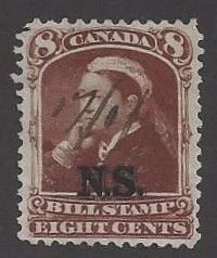 Canada, Nova Scotia #NSB9 used, Federal Bill Stamp, Queen Victoria, issued 1868