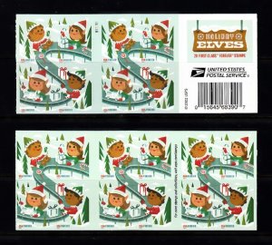 USA BOOKLET FOREVER SC# 5721-5724 HOLIDAY ELVES - PANE 20 S.A. MNH - PL# B11111