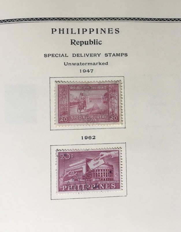 Philippines Post-WW II Lot 1947-69 in Scott Speciality Album CV $71+