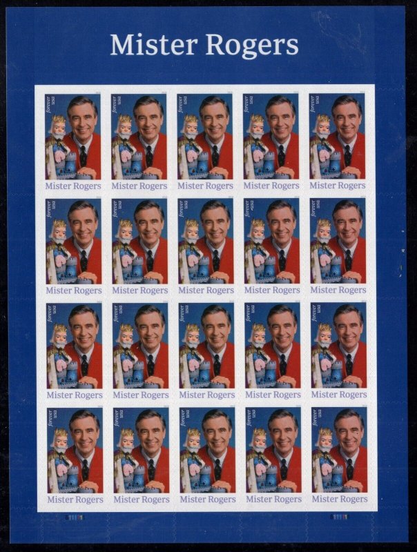 U.S. - 5275 -  Mister Rogers - Complete Sheet -  Never Hinged