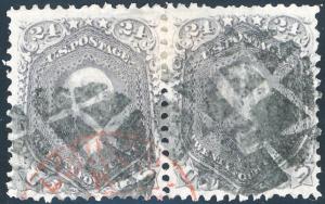 #78b GRAY F-VF USED PAIR WITH RED AND BLACK CANCELS CV $950 HV3921