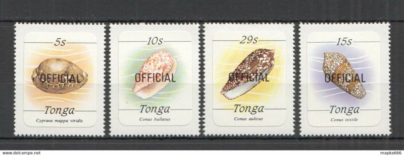 Tonga Marine Life Seashells Overprint Official !!! Self-Adhesive ** Nw0281