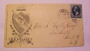 US  ARTIST A.K.P. TRASK PICTORIAL AD CIRCA 1873 PHILDELPHIA