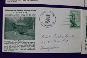 COLEPEX Sta Columbiana OH 1966 McKinley Homes 1807 Philatelic Expo Cachet Cover