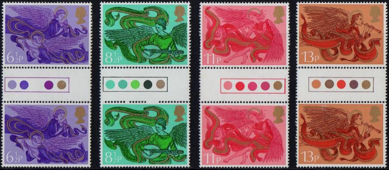 GB TRAFFIC LIGHT G/PAIRS (16a) Sg993-Sg996 1975, CHRISTMAS, ANGELS. Mint (NH)