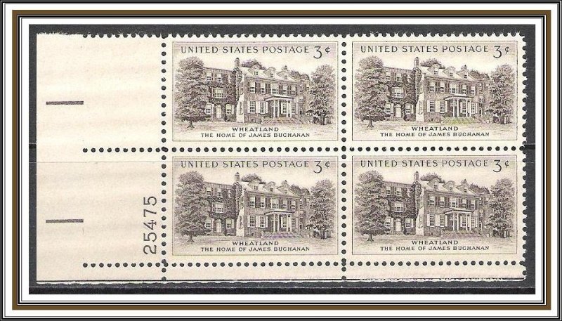 US Plate Block #1081 Wheatland MNH