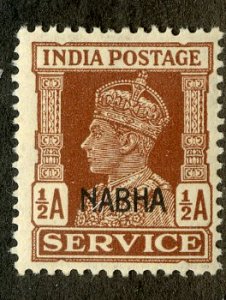 RK36213 INDIA-NABHA STATE O141 MH BIN $1.00